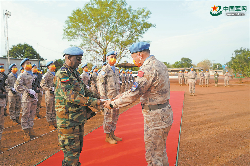 我赴南苏丹维和工兵分队官兵获联南苏团西战区司令嘉奖