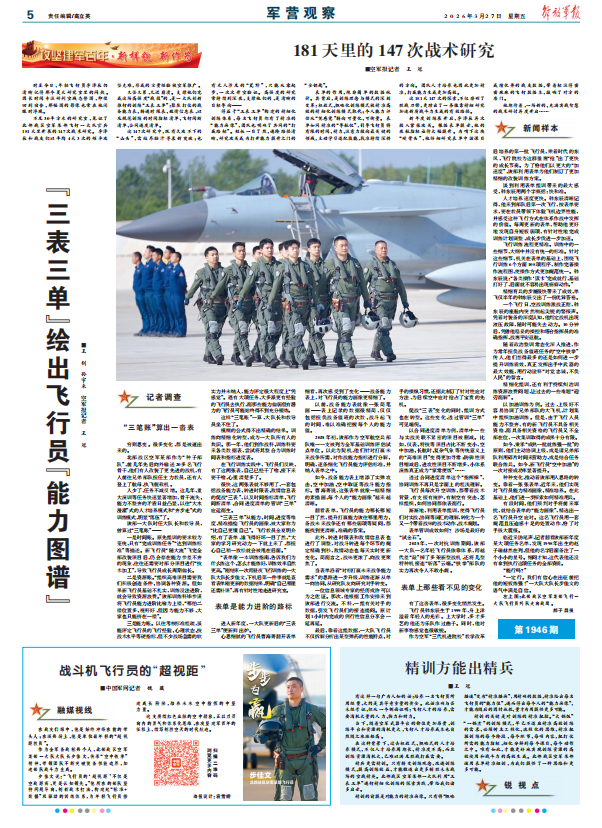 军营观察丨“三表三单”绘出飞行员“能力图谱”